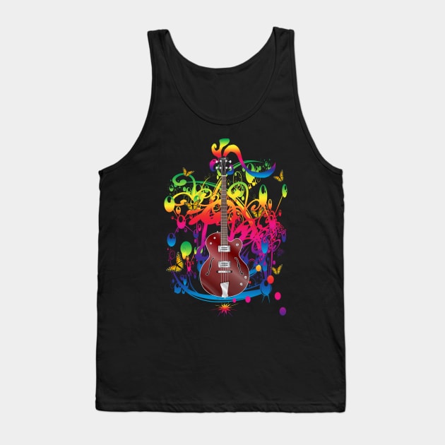 Bass Guitar Color splash Tank Top by icarusismartdesigns